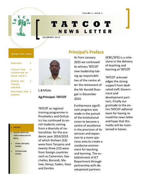TATCOT december 2015 Newsletter